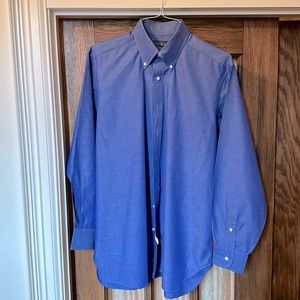 ROBERT TALBOTT MADE IN USA 🇺🇸MENS BLUE BUTTON DOWN DRESS SHIRT W/ FRONT POCKET